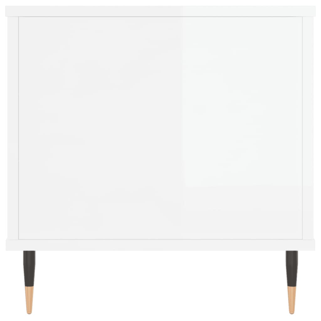 Tavolino Salotto Bianco Lucido 90x44,5x45 cm Legno Multistrato 830966