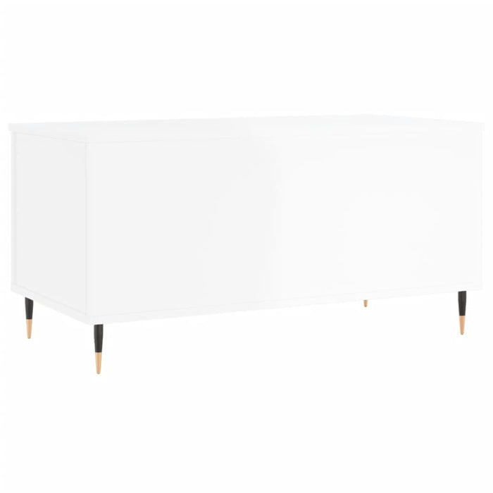 Tavolino Salotto-Tavolino da soggiorno-Tavolo Bianco Lucido 90x44,5x45 cm Legno Multistrato 893081