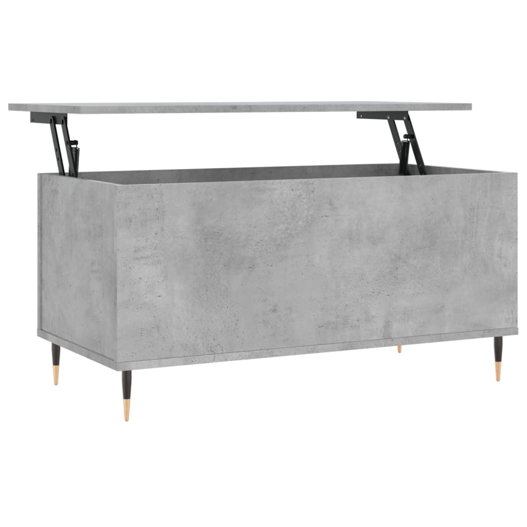 Tavolino Salotto-Tavolino da soggiorno-Tavolo Grigio Cemento 90x44,5x45 cm Legno Multistrato 387447
