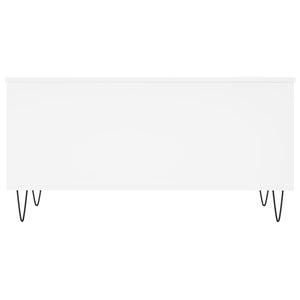 Tavolino da Salotto Bianco 90x44,5x45 cm in Legno Multistrato