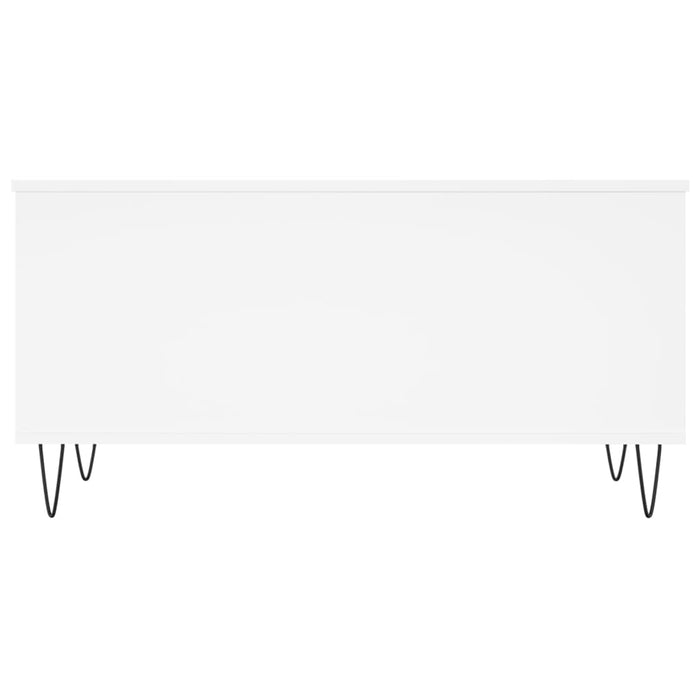 Tavolino da Salotto Bianco 90x44,5x45 cm in Legno Multistrato