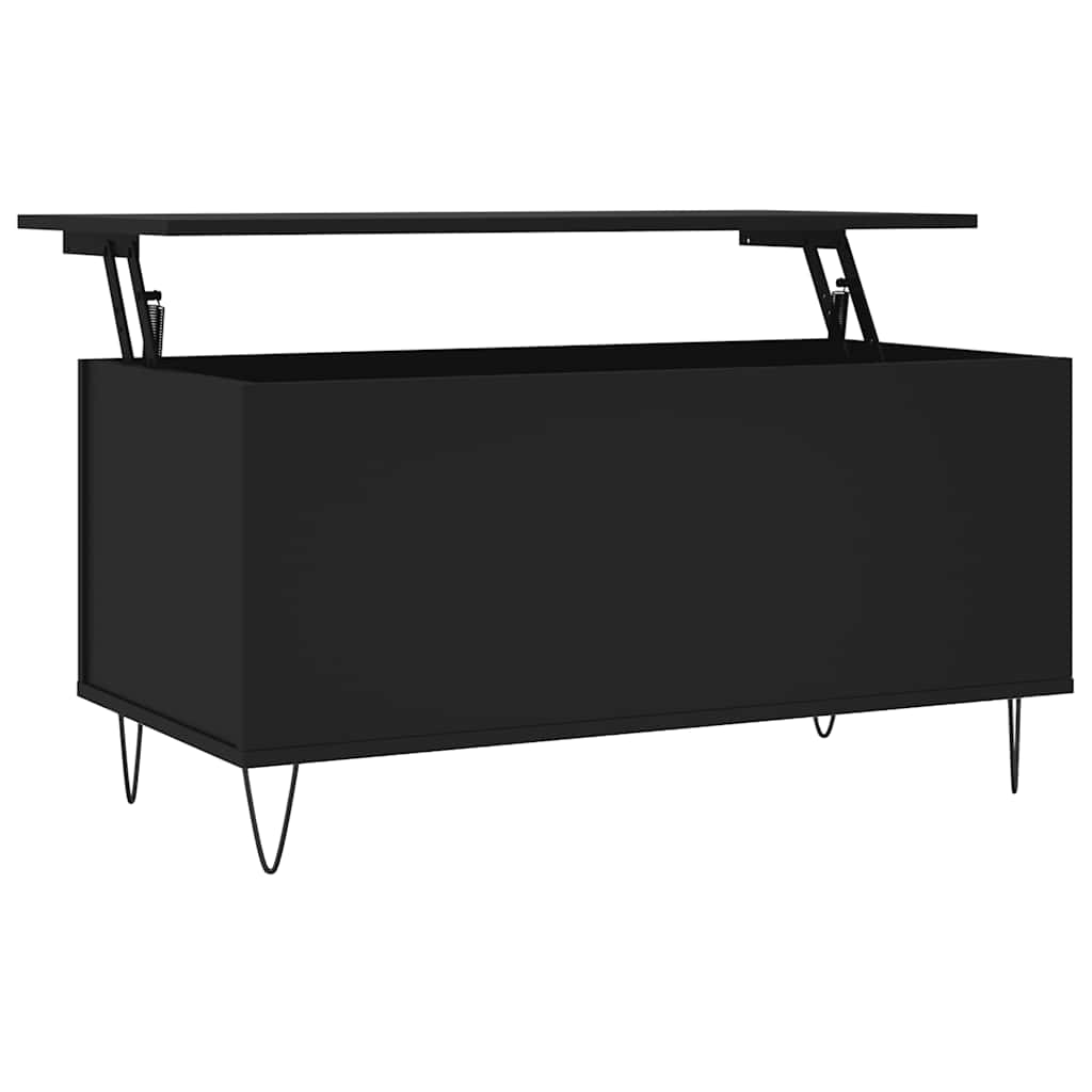 Tavolino da Salotto Nero 90x44,5x45 cm in Legno Multistrato 830973
