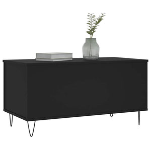 Tavolino da Salotto Nero 90x44,5x45 cm in Legno Multistrato 830973