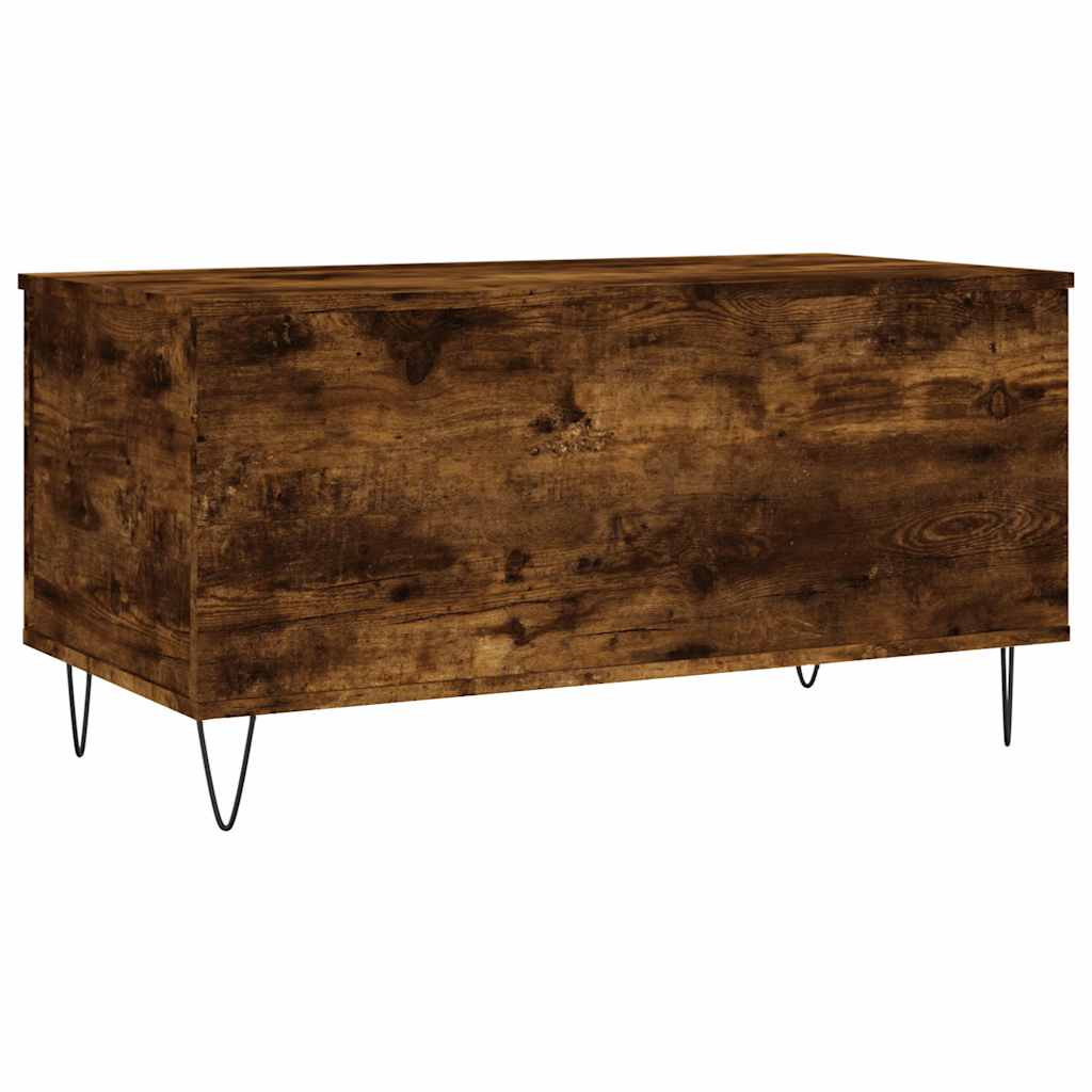 Tavolino da Salotto-Tavolino da soggiorno-Tavolo Rovere Fumo 90x44,5x45 cm Legno Multistrato 582119