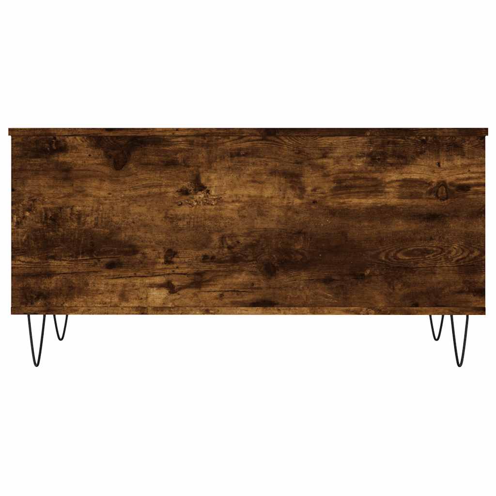 Tavolino da Salotto-Tavolino da soggiorno-Tavolo Rovere Fumo 90x44,5x45 cm Legno Multistrato 582119