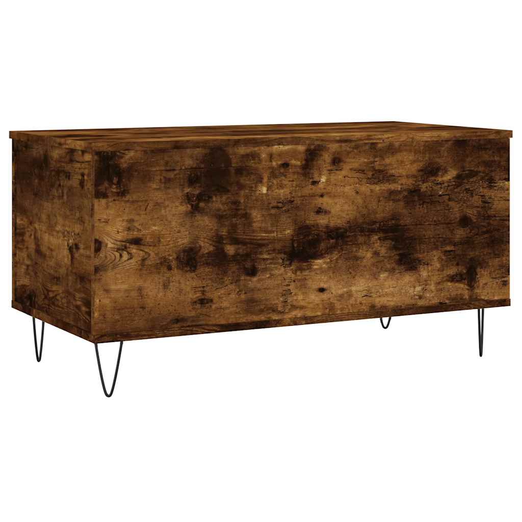 Tavolino da Salotto-Tavolino da soggiorno-Tavolo Rovere Fumo 90x44,5x45 cm Legno Multistrato 582119