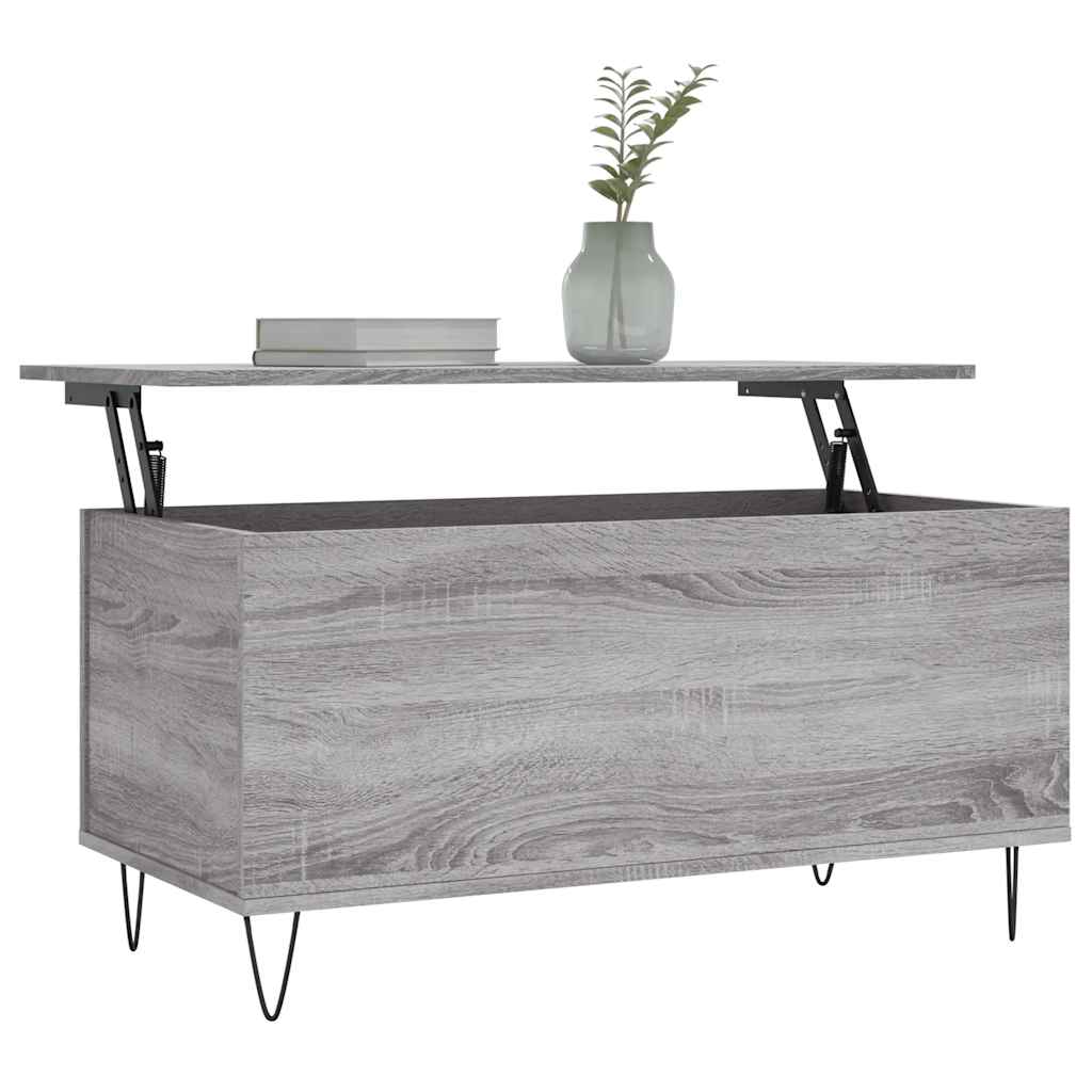 Tavolino Salotto-Tavolino da soggiorno-Tavolo Grigio Sonoma 90x44,5x45 cm Legno Multistrato 359731