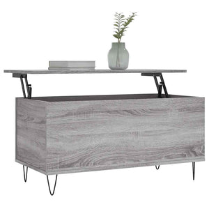 Tavolino Salotto-Tavolino da soggiorno-Tavolo Grigio Sonoma 90x44,5x45 cm Legno Multistrato 359731