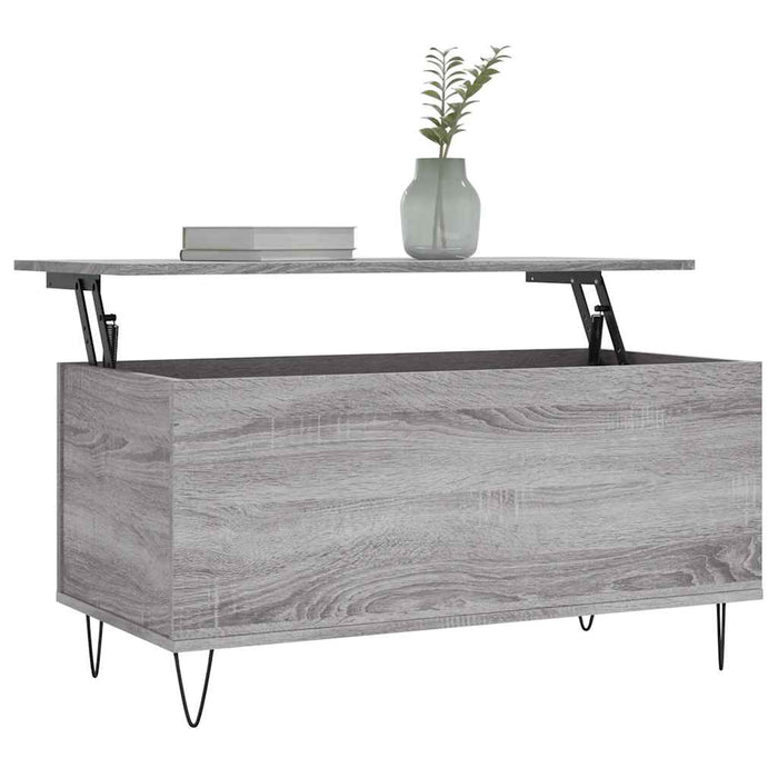 Tavolino Salotto-Tavolino da soggiorno-Tavolo Grigio Sonoma 90x44,5x45 cm Legno Multistrato 359731