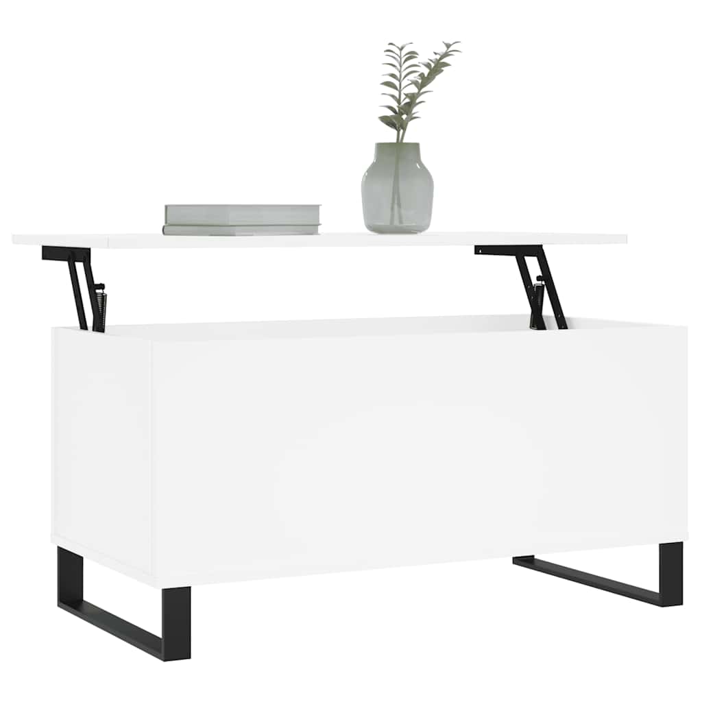 Tavolino da Salotto Bianco 90x44,5x45 cm in Legno Multistrato 830980