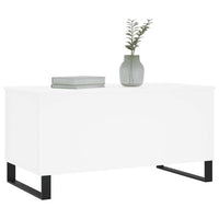 Tavolino da Salotto Bianco 90x44,5x45 cm in Legno Multistrato 830980