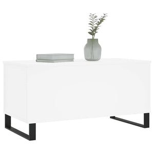 Tavolino da Salotto Bianco 90x44,5x45 cm in Legno Multistrato 830980
