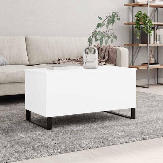 Tavolino da Salotto-Tavolino da soggiorno-Tavolo Bianco 90x44,5x45 cm in Legno Multistrato 635599