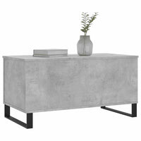 Tavolino Salotto Grigio Cemento 90x44,5x45 cm Legno Multistrato