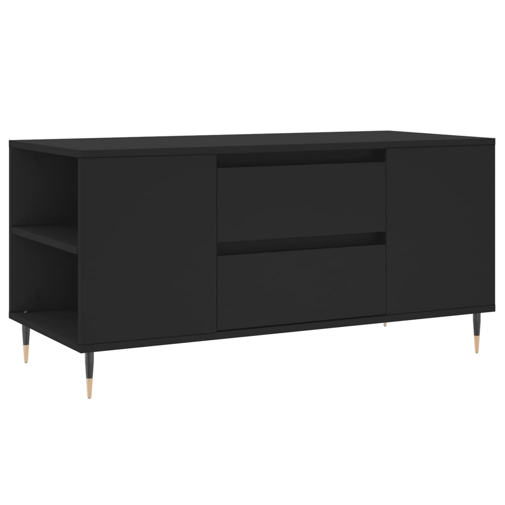 Tavolino da Salotto Nero 102x44,5x50 cm in Legno Multistrato 830989