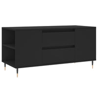 Tavolino da Salotto Nero 102x44,5x50 cm in Legno Multistrato 830989