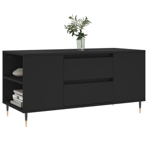 Tavolino da Salotto Nero 102x44,5x50 cm in Legno Multistrato 830989