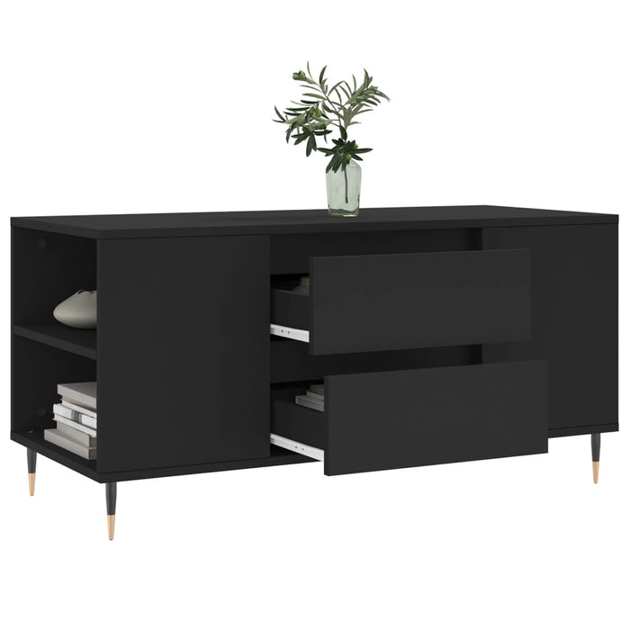 Tavolino da Salotto Nero 102x44,5x50 cm in Legno Multistrato 830989