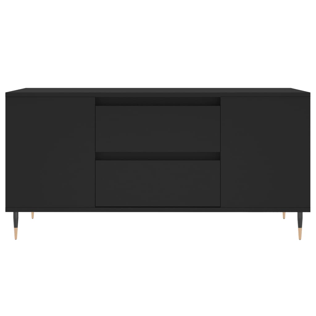 Tavolino da Salotto Nero 102x44,5x50 cm in Legno Multistrato 830989