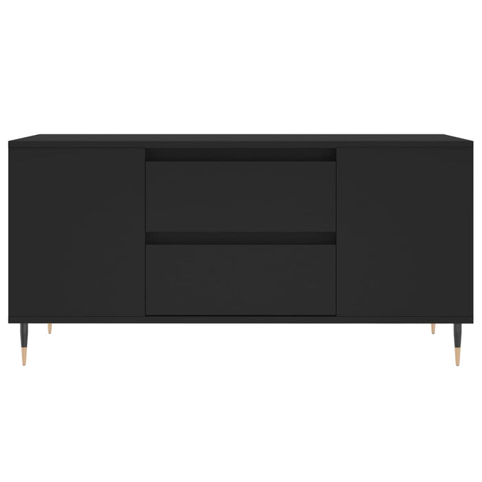 Tavolino da Salotto Nero 102x44,5x50 cm in Legno Multistrato 830989