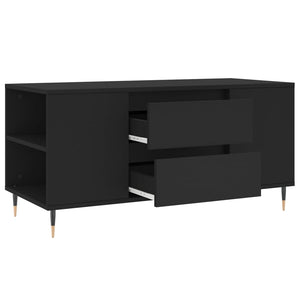 Tavolino da Salotto Nero 102x44,5x50 cm in Legno Multistrato 830989