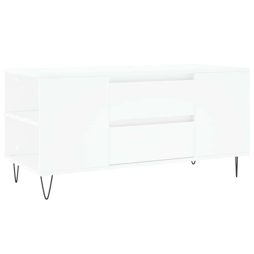 Tavolino da Salotto-Tavolino da soggiorno-Tavolo Bianco 102x44,5x50 cm in Legno Multistrato 746546