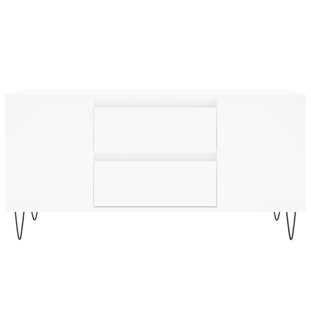 Tavolino da Salotto-Tavolino da soggiorno-Tavolo Bianco 102x44,5x50 cm in Legno Multistrato 746546