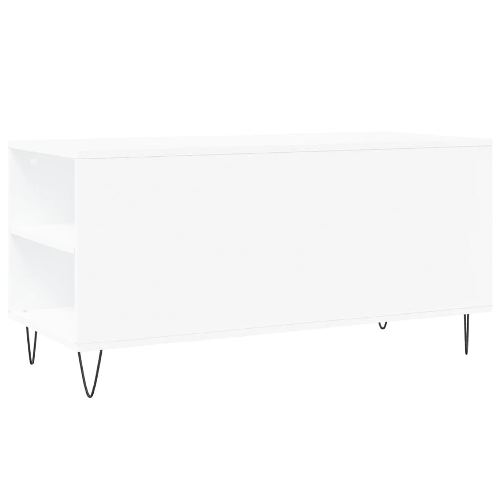 Tavolino da Salotto-Tavolino da soggiorno-Tavolo Bianco 102x44,5x50 cm in Legno Multistrato 746546