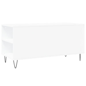 Tavolino da Salotto Bianco 102x44,5x50 cm in Legno Multistrato 830996