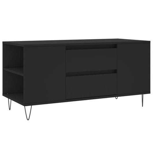 Tavolino da Salotto Nero 102x44,5x50 cm in Legno Multistrato 830997