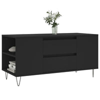 Tavolino da Salotto Nero 102x44,5x50 cm in Legno Multistrato 830997