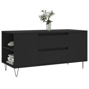 Tavolino da Salotto Nero 102x44,5x50 cm in Legno Multistrato 830997