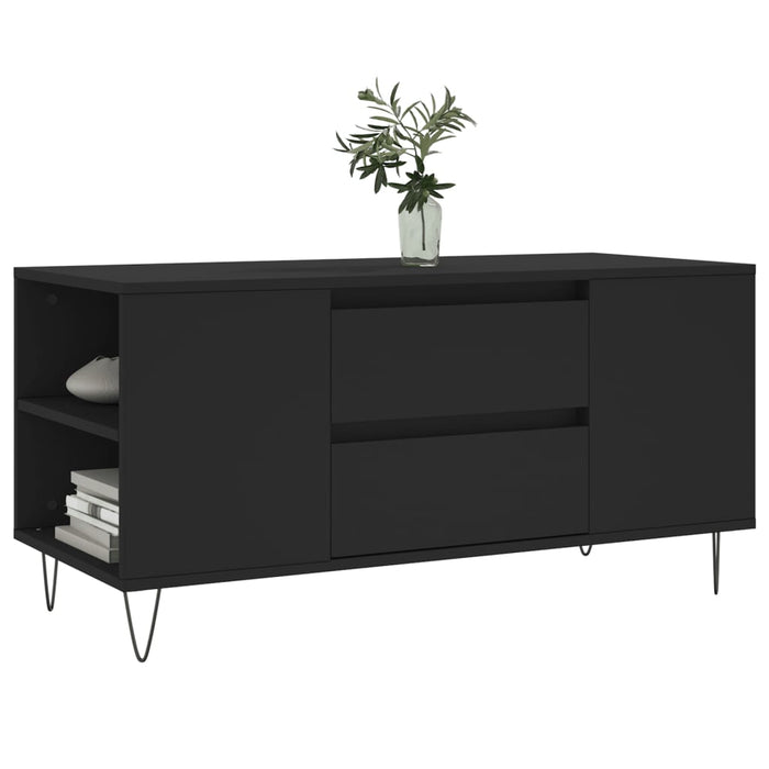 Tavolino da Salotto Nero 102x44,5x50 cm in Legno Multistrato 830997