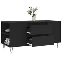 Tavolino da Salotto Nero 102x44,5x50 cm in Legno Multistrato 830997