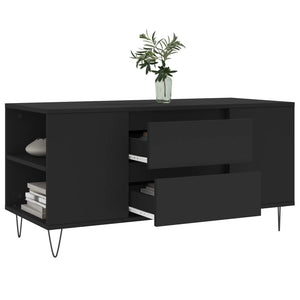 Tavolino da Salotto Nero 102x44,5x50 cm in Legno Multistrato 830997