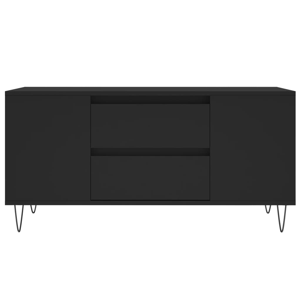 Tavolino da Salotto Nero 102x44,5x50 cm in Legno Multistrato 830997