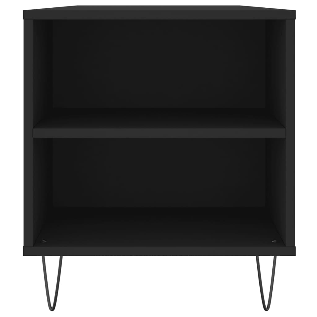 Tavolino da Salotto Nero 102x44,5x50 cm in Legno Multistrato 830997