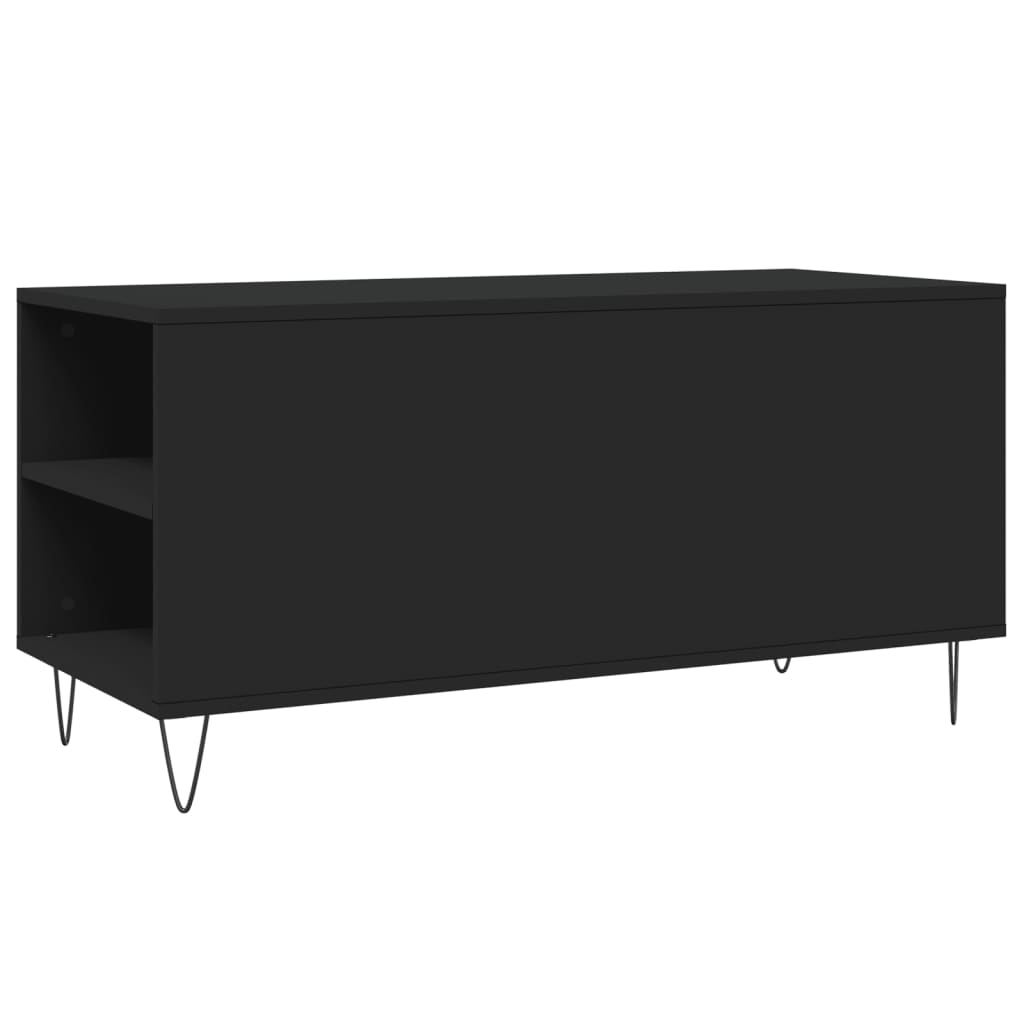 Tavolino da Salotto Nero 102x44,5x50 cm in Legno Multistrato 830997