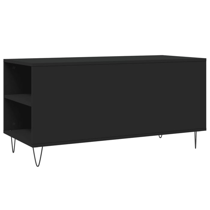 Tavolino da Salotto Nero 102x44,5x50 cm in Legno Multistrato 830997
