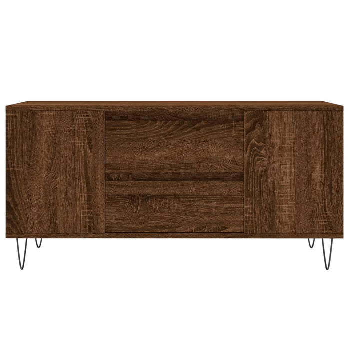 Tavolino Salotto-Tavolino da soggiorno-Tavolo Rovere Marrone 102x44,5x50cm Legno Multistrato 833854