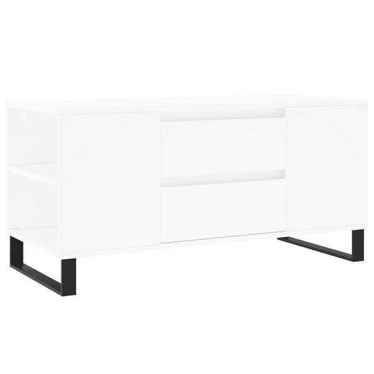 Tavolino da Salotto Bianco 102x44,5x50 cm in Legno Multistrato 831004