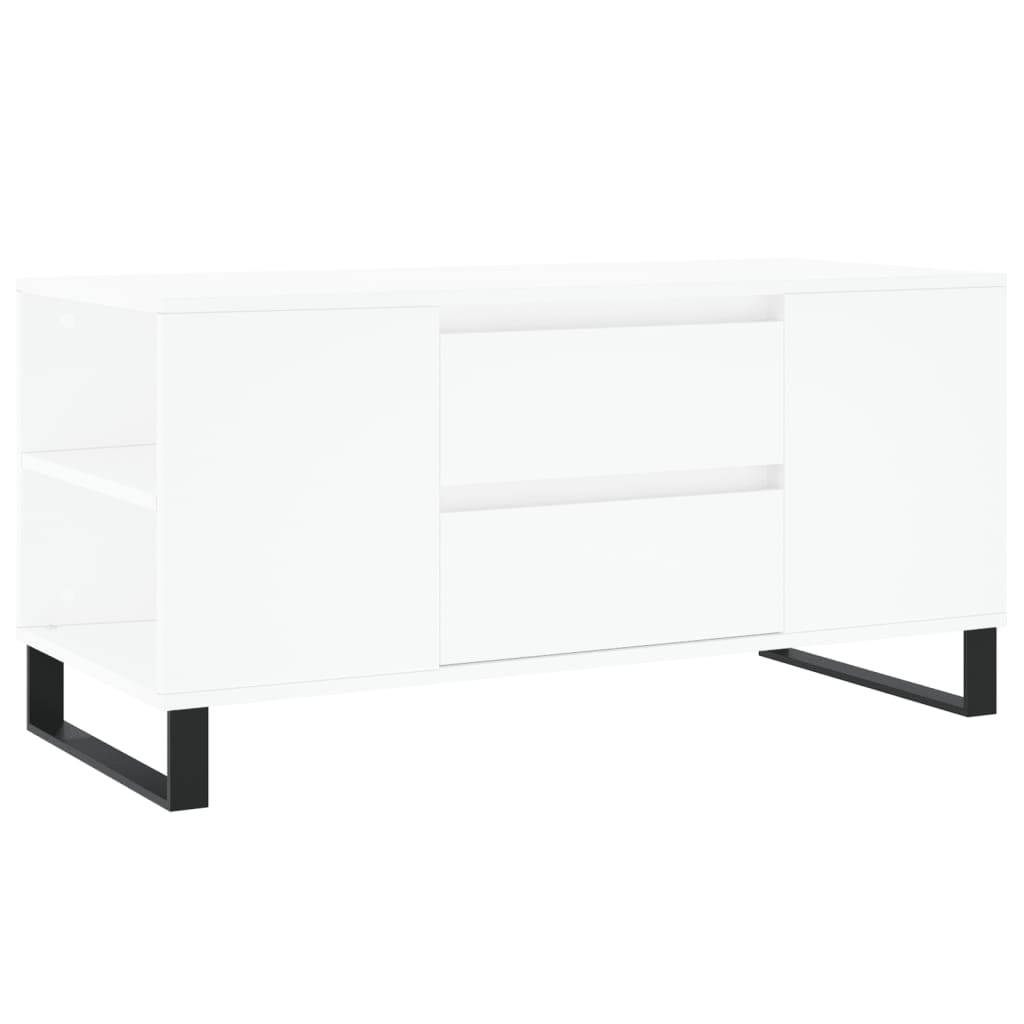 Tavolino da Salotto-Tavolino da soggiorno-Tavolo Bianco 102x44,5x50 cm in Legno Multistrato 270285