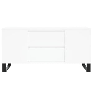 Tavolino da Salotto Bianco 102x44,5x50 cm in Legno Multistrato