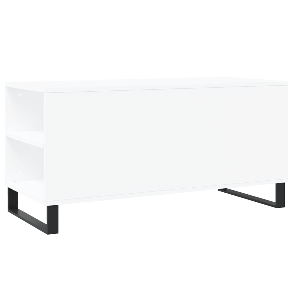 Tavolino da Salotto-Tavolino da soggiorno-Tavolo Bianco 102x44,5x50 cm in Legno Multistrato 270285