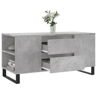 Tavolino Salotto Grigio Cemento 102x44,5x50cm Legno Multistrato 831008