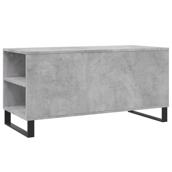 Tavolino Salotto Grigio Cemento 102x44,5x50cm Legno Multistrato 831008