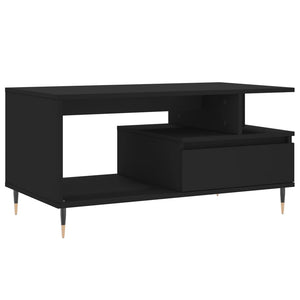 Tavolino da Salotto Nero 90x49x45 cm in Legno Multistrato 831013