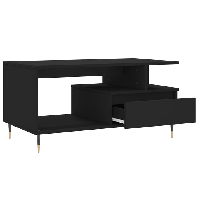 Tavolino da Salotto Nero 90x49x45 cm in Legno Multistrato 831013