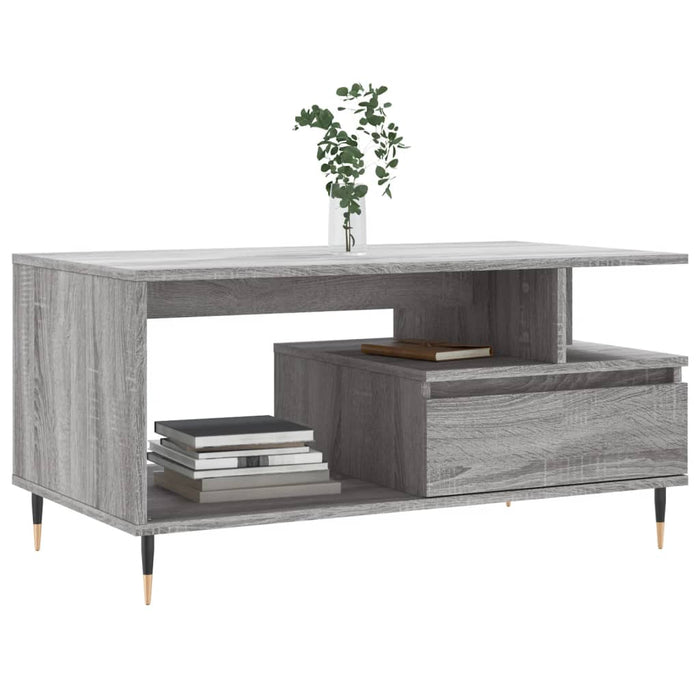Tavolino da Salotto Grigio Sonoma 90x49x45 cm Legno Multistrato 831018