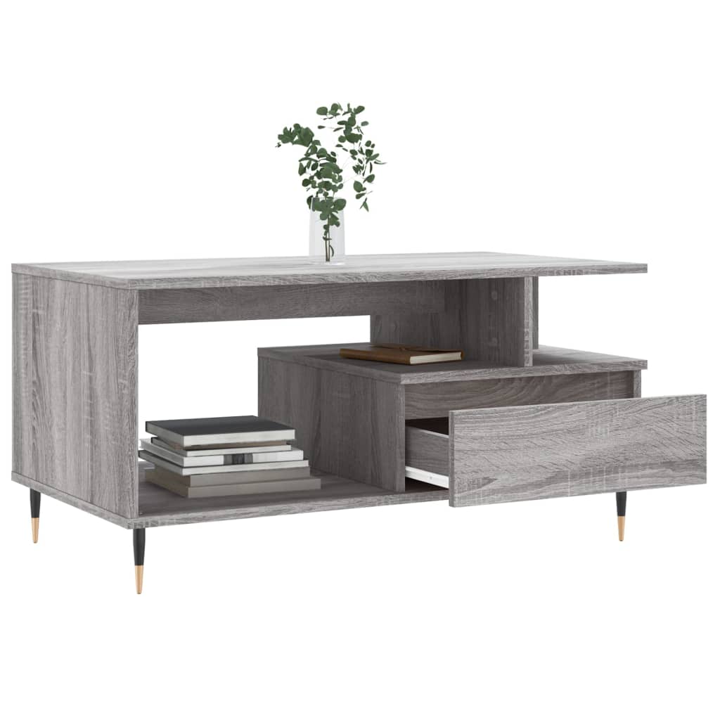 Tavolino da Salotto Grigio Sonoma 90x49x45 cm Legno Multistrato 831018